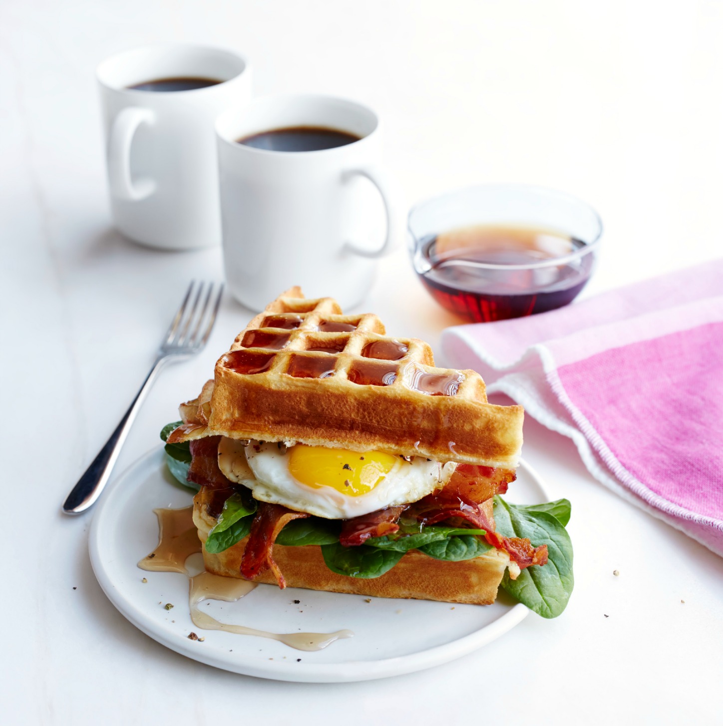 Buttermilk Waffle, Bacon and Egg Sandwich Recipe