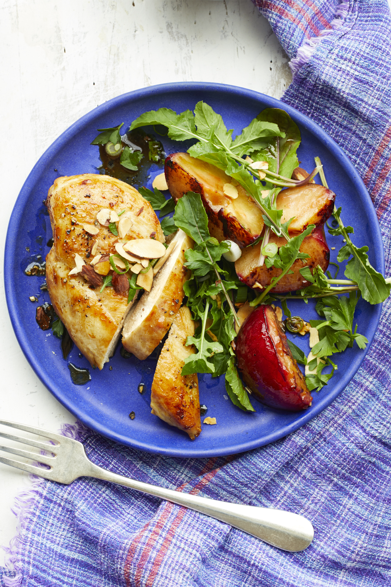 Best Chicken with Roasted Plums and Almond Gremolata Recipe How to