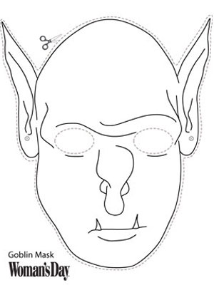 Halloween Crafts- Printable Goblin Face Mask at WomansDay.com