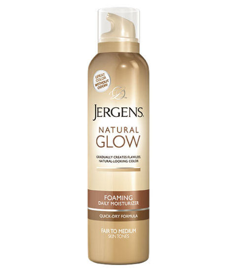 Jergens Natural Glow Foaming Daily Moisturizer On Face Jergens Natural Glow Foaming Daily Moisturizer On Face