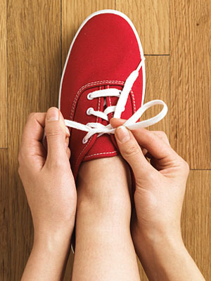 Keep your shoes tight, even when your laces untie. Use the reef knot first so if your laces come 