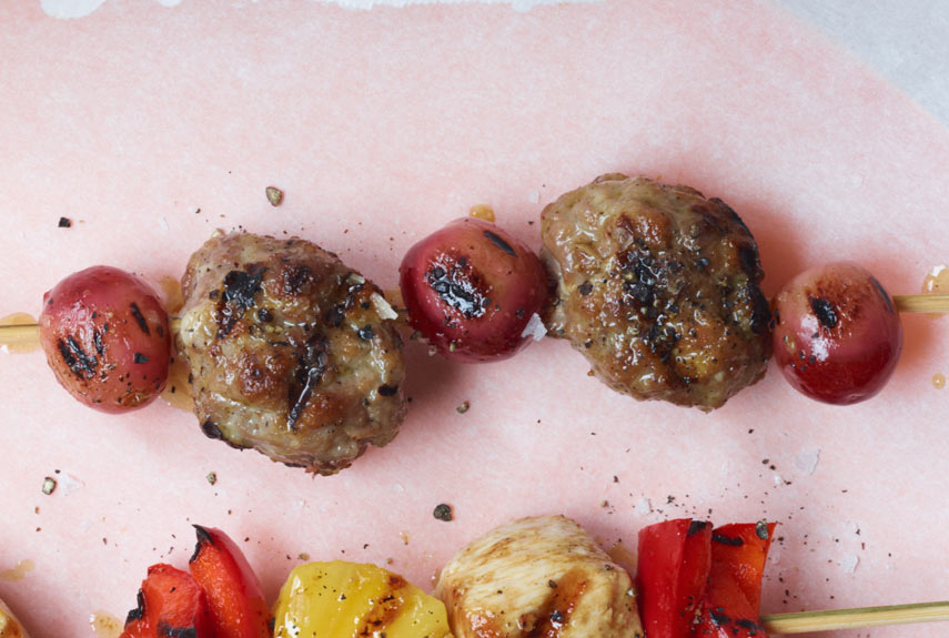 Italian Sausage and Grape Kebabs Grilled Recipes