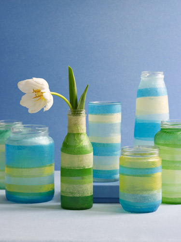 Tissue Paper Vase Craft